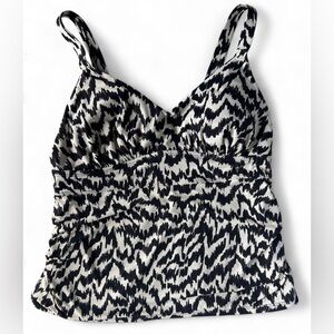 Knix Womens Tankini Swim Suit Top Summer Beach Safari Adjustable Swimwear Medium